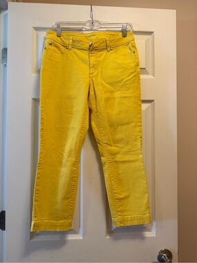 Cache Bright Yellow Straight-Leg Pants size 6